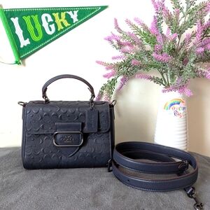 Coach Navy Morgan Top Handle Satchel